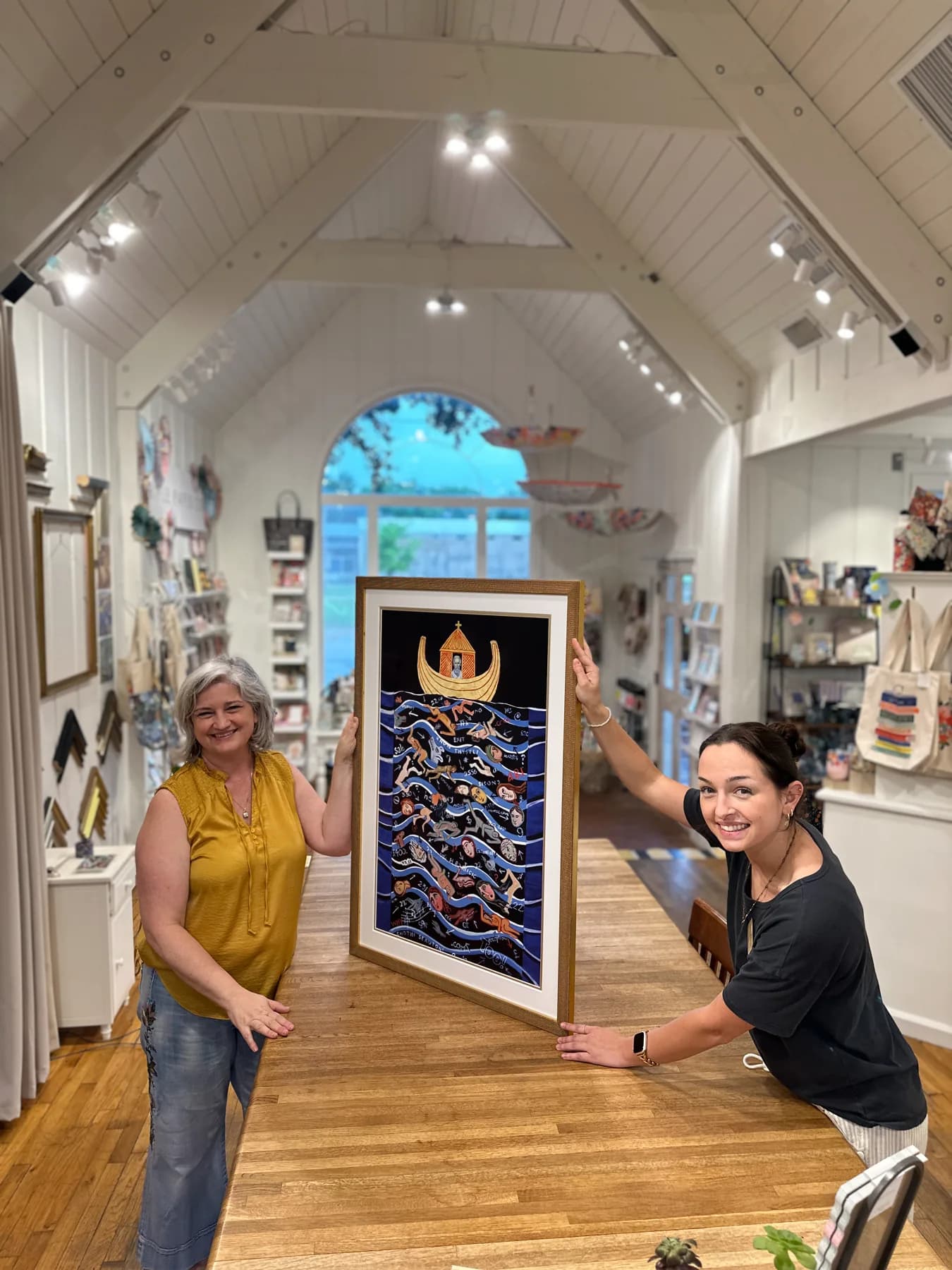 Larger pieces framed at Village Framer